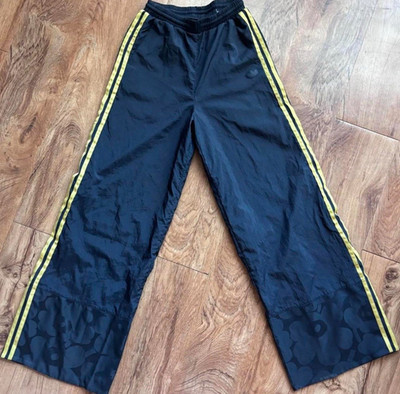 adidas x Marimekko Primegreen Black/Gold Floral Drawstring Track Pants SMALL