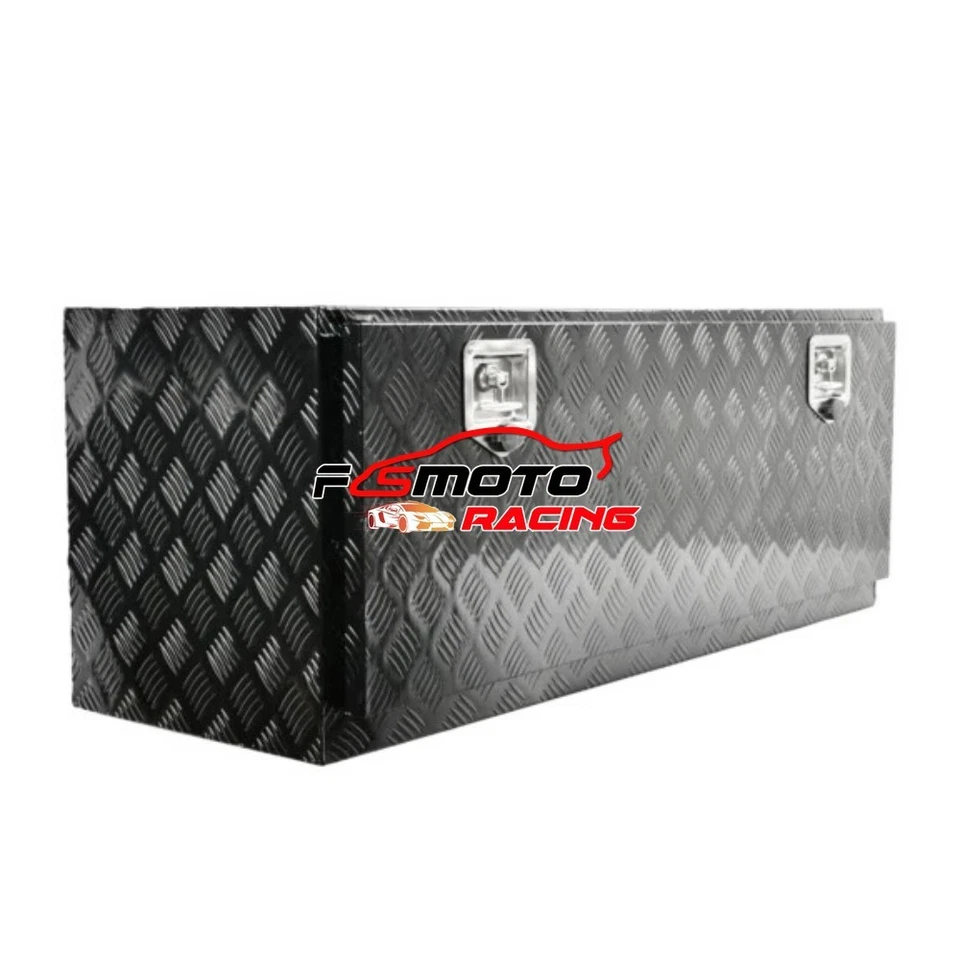 48" x 17" x 18" Black Aluminum Underbody Truck Tool Box Trailer Pickup Storage - Image 3 of 4