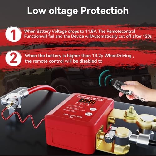 Kill Switch for Car - Remote Battery Disconnect Switch 12v, 240A, Upgrade red - Picture 4 of 7