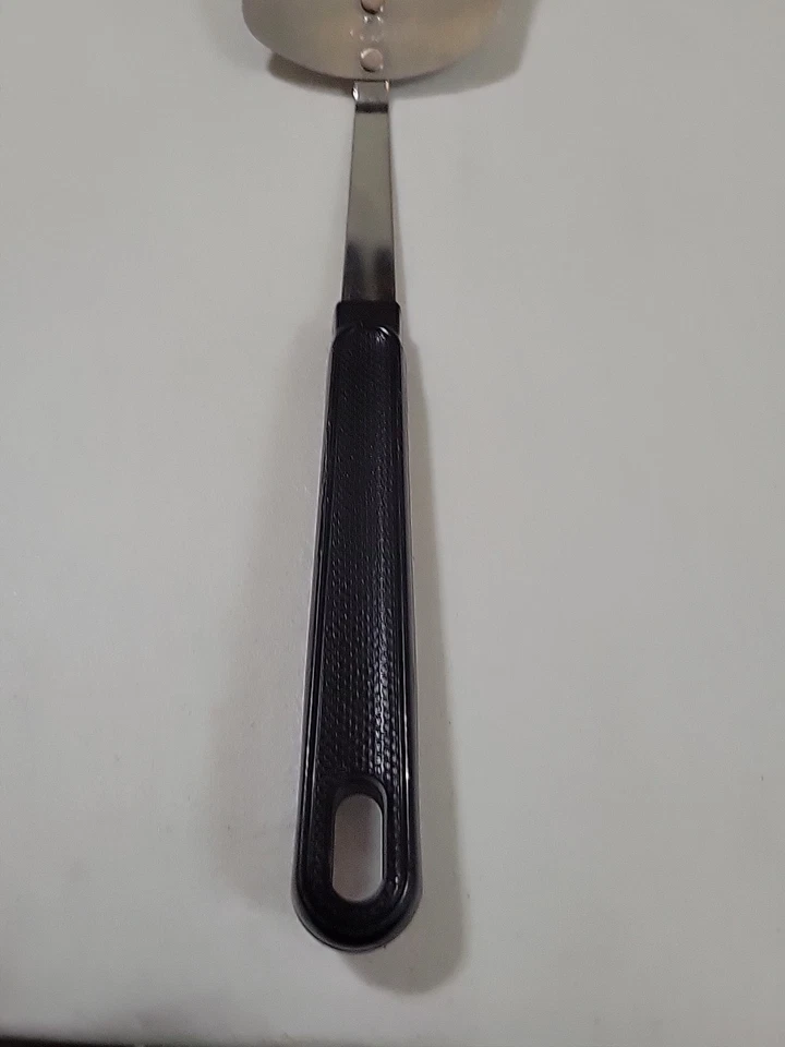 Espátula de cerradura vintage EKCO Flipper Turner cromo negro mango largo EE. UU. Foto 2 de 4