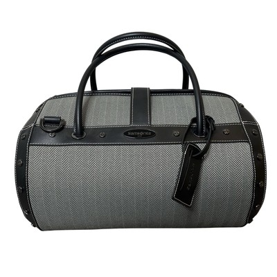 Samsonite NEW Rare Herringbone Vintage Duffel Bag Grey Black Carry On Zip