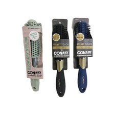 Conair Velvet Touch Style Volumize Nylon Round Brush Lot Of 3 New
