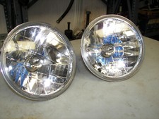 Pair Dot Sae Mp-00 Wf-d6018 Custom Hot Rod Headlamps W Blue Purple Bulb