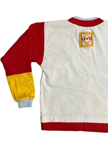 Vintage 90s Little Levi's Sweatshirt Color Block Nautical Flag Size 7 Rare - Picture 7 of 9