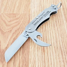 J. Adams Sheffield England British Army Clasp Knife 2" Stainless Blade w/2 Tools