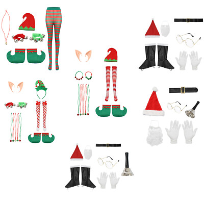 Headband Hat Necklace Stockings Shoes Bracelet Elf Ears Glasses Gloves Set Stage