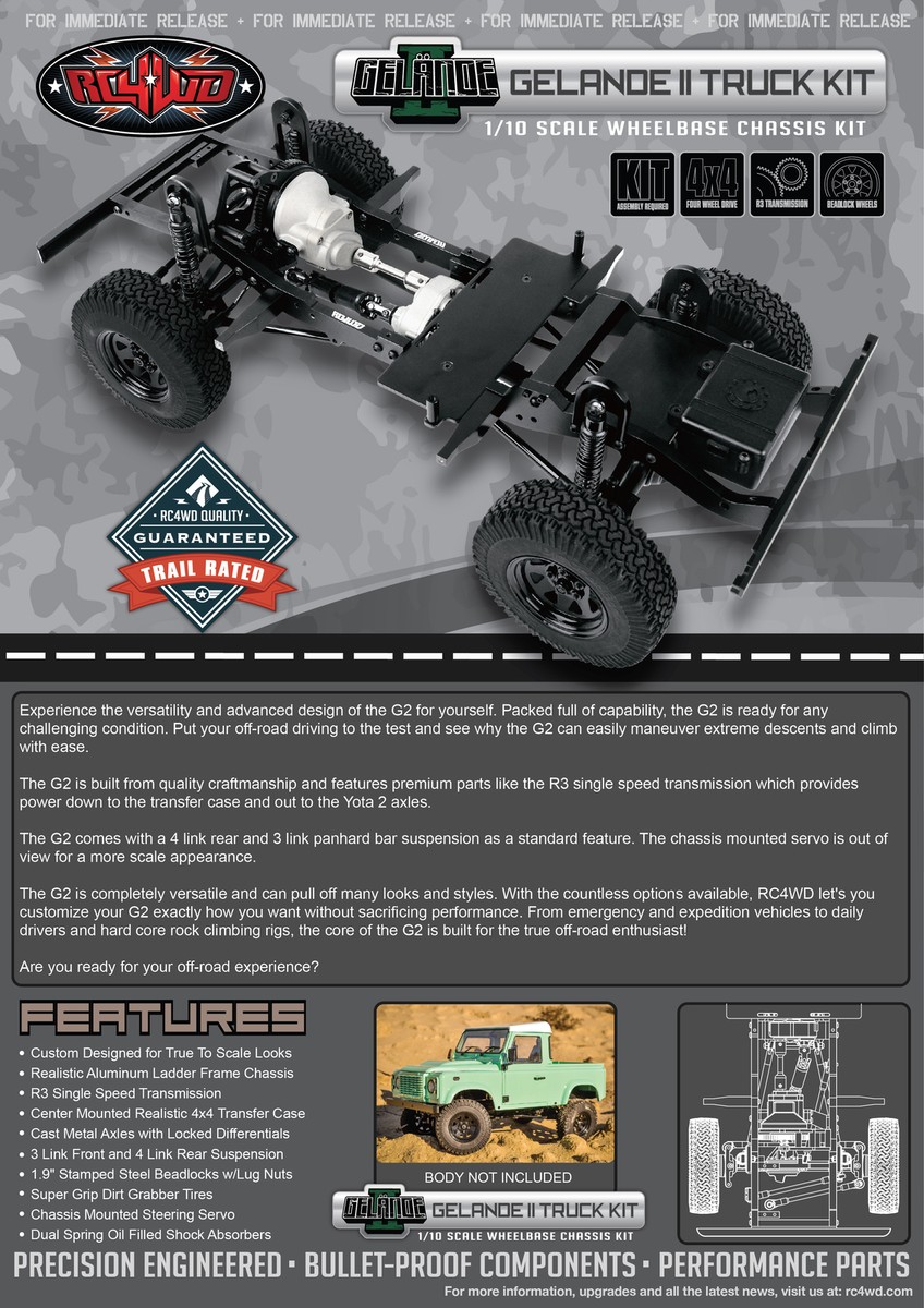 ホビーラジコン RC4WD gerend2 RC4WD 1/10 Gelande II 4WD Truck Chassis Kit | Horizon Hobby