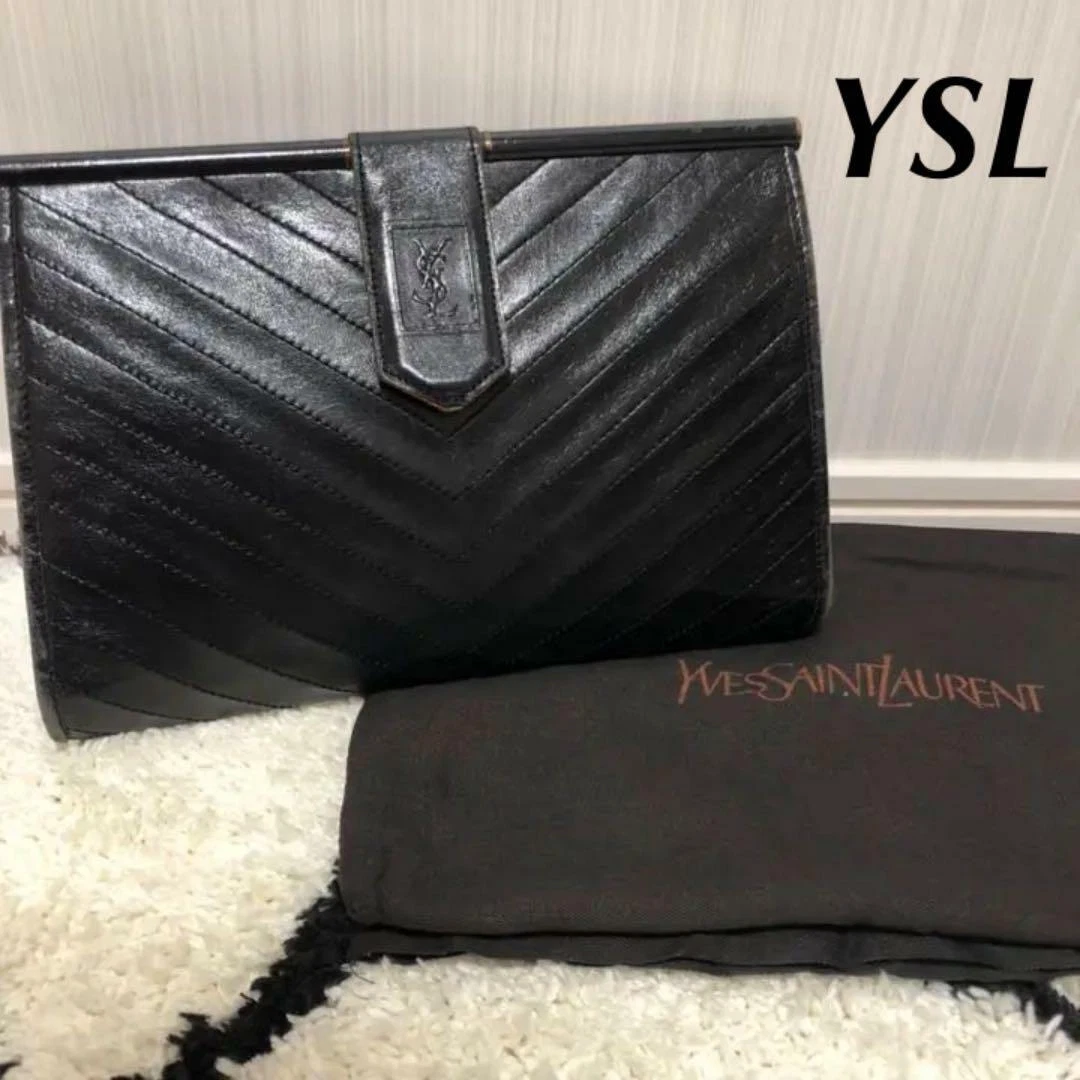 Yves Saint Laurent Vintage - Monogram Chevron Leather Clutch Bag