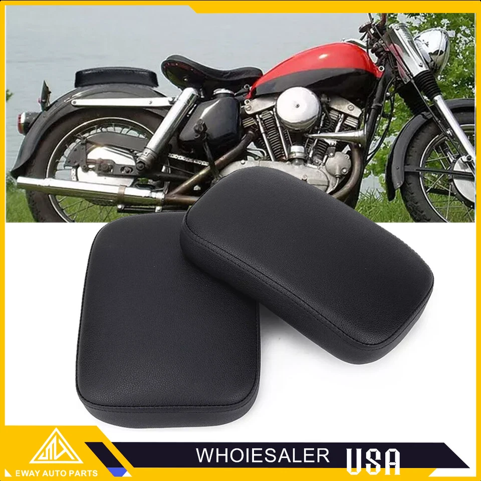 Almohadilla negra para pasajero guardabarros asiento ventosa para Harley Cruiser Sportster Foto 2 de 4