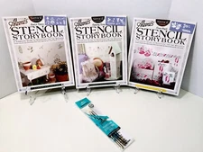 Aleene’s Vintage '90s Stencil Storybooks + Designer Stencil & Fabric Brushes Set