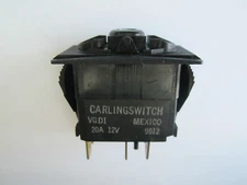 NEW CARLING VGD1 3 POSITION 12V 20 AMP ILLUMINATED ROCKER SWITCH 6 PRONG