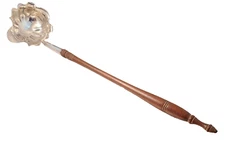 English Sterling w/ Wood Handle Toddy Ladle w Spout 14 3/4"