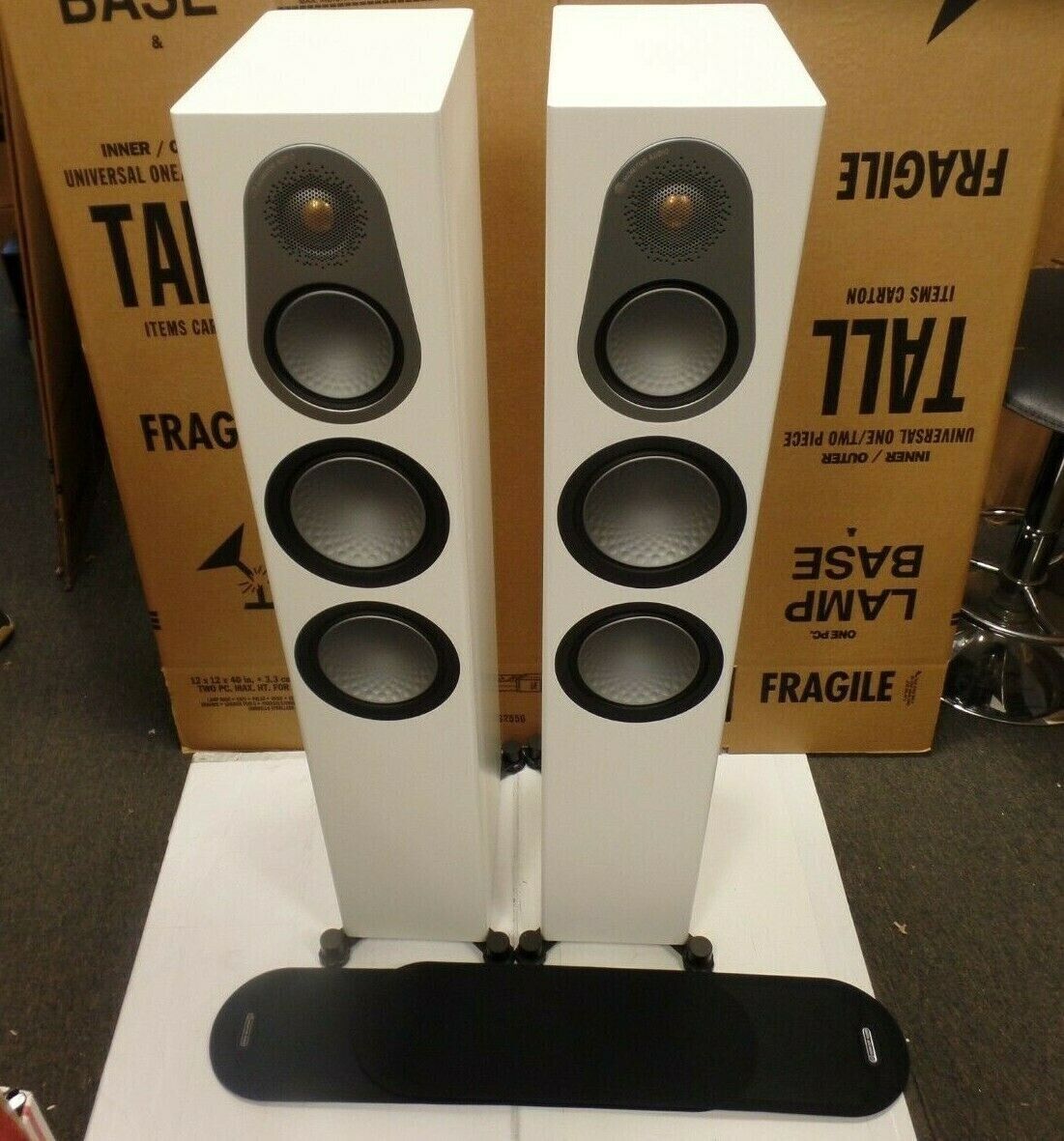 MONITOR AUDIO SILVER 300 6G FLOOR STANDING SPEAKERS (PAIR) SATIN WHITE ...