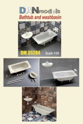 Bathtub and washbasin, material - resin model kit scale 1/35 Dan Models 35284