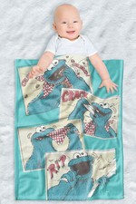 Sesame Street Fleece Baby Blanket, 30"x40", Cookie Monster Comic