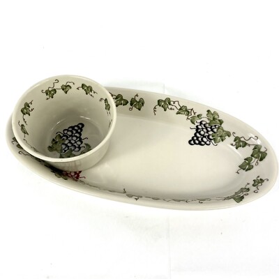 B.I. INC. Serving Dish And Bowl Ivy Grapes Dips Decorative 13 