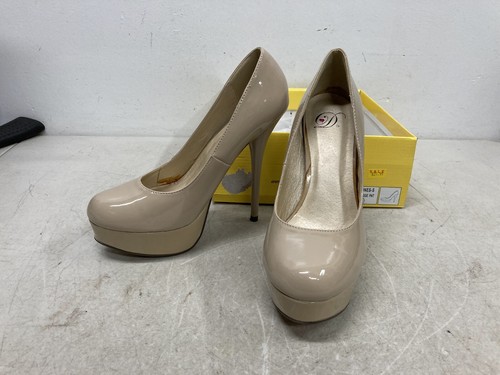 My Delicious Damenschuhe Jones-S glänzend beige Pumps High Heels Größe 7 - Bild 2 von 6