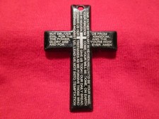 Cruz de Metal Negro con Palabras de Nuestro Padre Oración Oración del Señor