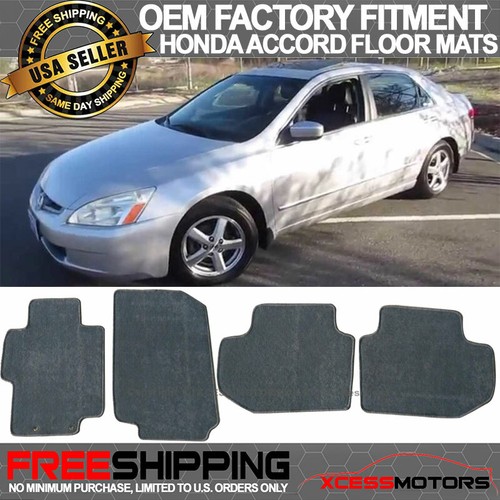 Fits 0307 Honda Accord Floor Mats Carpet Front & Rear Gray 4PC Nylon