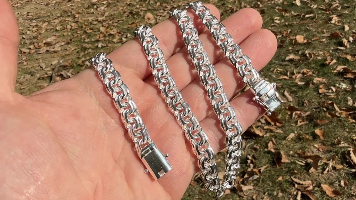⭐︎ Real 925 Sterling Silver Handmade 9mm Cuban-Byzantine