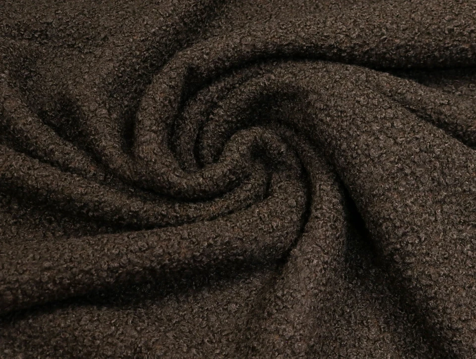 BOUCLÉ Mantelstoff Jackenstoff pflegeleicht wärmend DUNKELBRAUN EUR 22,98/m - Bild 2 von 2