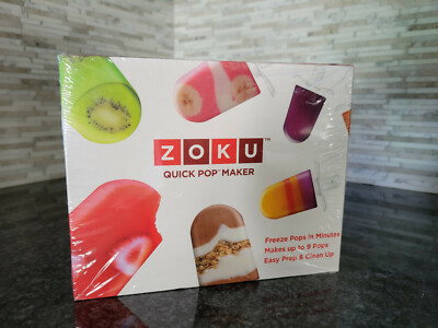 New in Sealed Box ~ ZOKU Quick Pop Maker w/6 sticks & drip cups ~ William Sonoma