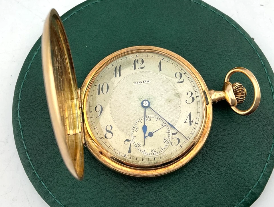 俄罗斯 Imperial SIGMA 56 14K 585 纯金怀表 螺旋宝玑 工作 — 第 3/4 张图片
