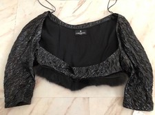  4 J. MENDEL bolero shrug wrap FUR silk blouse dress jacket tunic top made USA