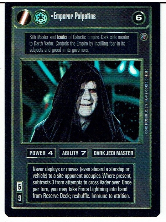 STAR WARS CCG REFLECTIONS II URF DARK SIDE FOIL EMPEROR PALPATINE