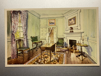 Martha Washington Sitting Room General Washington Vintage Unposted Postcard