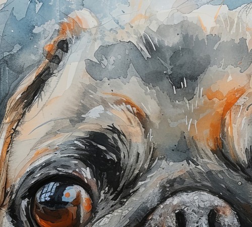 Pug Portrait Watercolor Painting Print 5"x7" on Matte Paper - Picture 5 of 7
