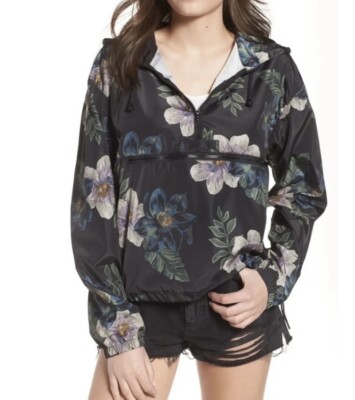 NWOT Thread and Supply Floral Women s Pullover Windbreaker/Rain Jacket, Sz Small