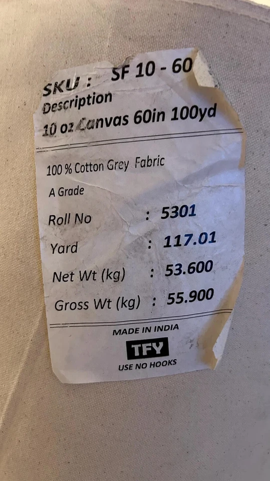 100% Cotton Canvas Fabric for Crafting and Home Projects 10 oz Natural Canvas - Image 4 of 4