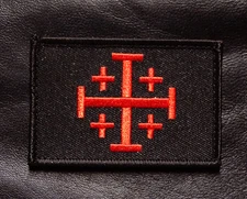 JERUSALEM CROSS INFIDEL CRUSADER HOOK FASTENER PATCH (RE1)