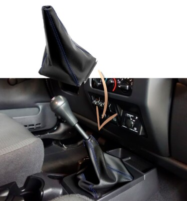 Manual Shift Boot Leather Synthetic for Jeep Wrangler 03-06 Blue Stitch