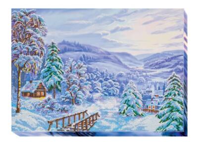 Bead embroidery kit Winter Morning needlework kit Art canvas beadwork pattern