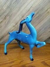 Scarce Brayton Laguna Gazelle 1950s Blue California Pottery Figurine 12.25 x 12"