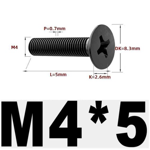 Black 304 Stainless Steel Cross Countersunk Head Screws Flat Head Long Screws - Picture 91 of 202
