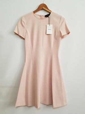 Theory Modern Seamed Shift Dress In Crepe - Red - 6 Theory Modern Seamed Shift Dress In Crepe - Red - 6