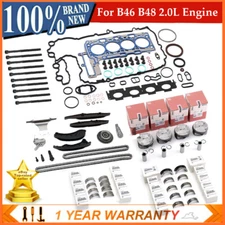 B46 B48 2.0L Engine Rebuild Piston Gasket Set CR 11:1 w/ Timing Kit For BMW Mini