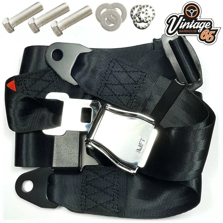 Classic Austin Mini Chrome Buckle 3 Point Adjustable Static Seat