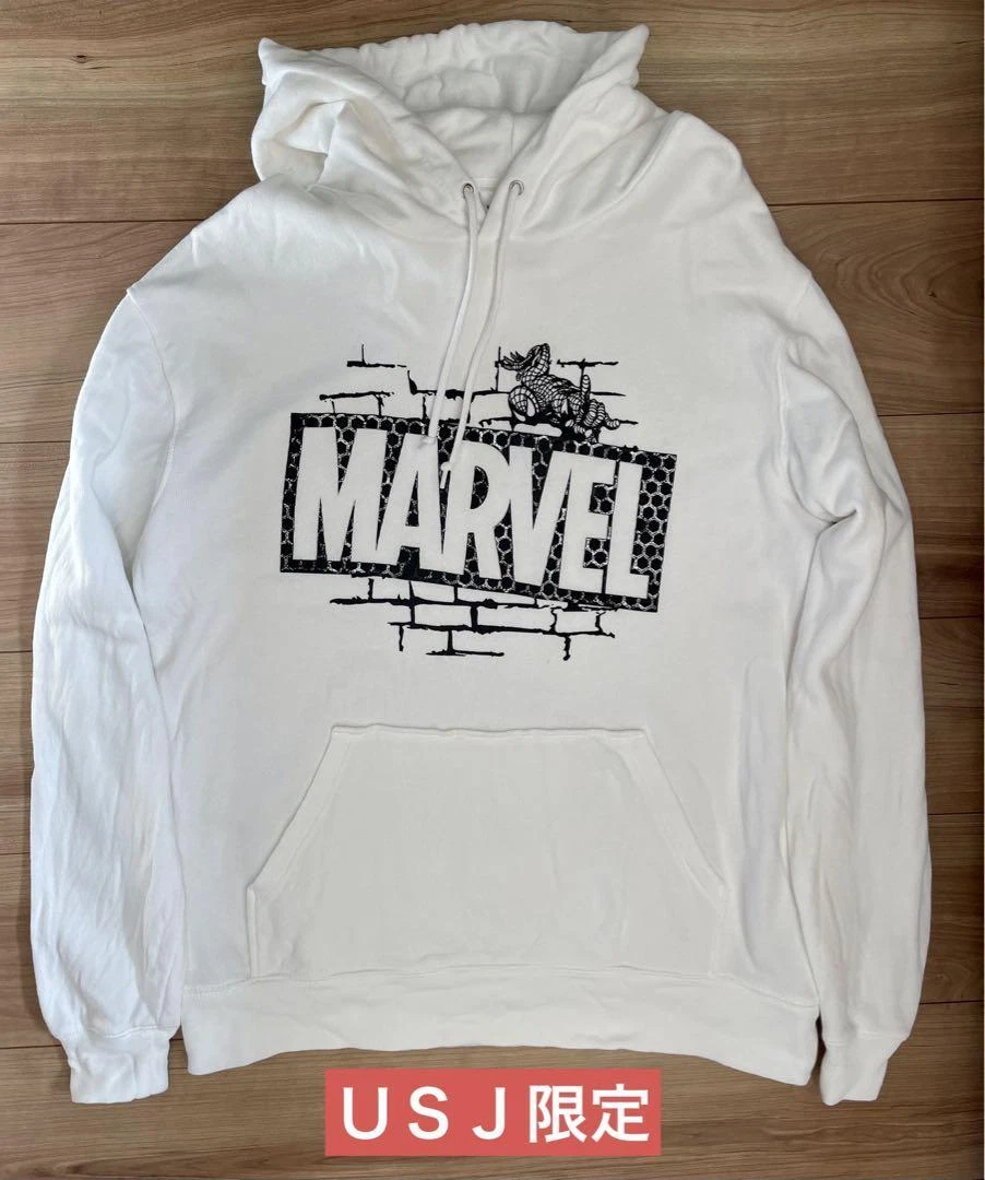 Marvel Spider-Man Hoodie White Size L Universal Studios Japan Limited