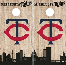 Minnesota Twins Cornhole Wrap MLB Game City Skyline Skin Vinyl Decal CO930