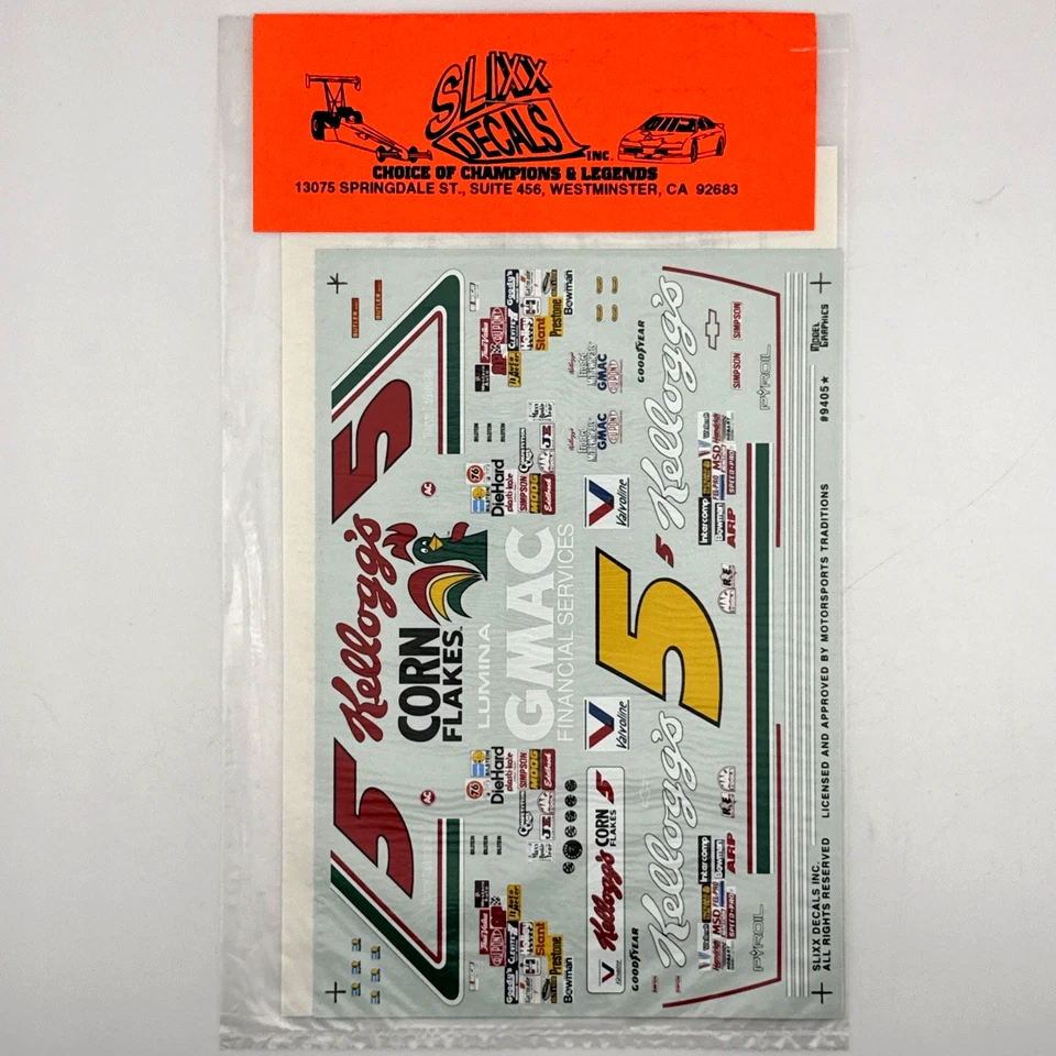 Slixx NASCAR 1028 5 Kellogg's Flakes Terry Labonte Chevy Waterslide Decals 1/24 - Image 3 of 4