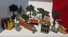 Asstd Vintage Painted Lead Farm & Garden Scenery inc. Trees, Bushes, Milk Cart.