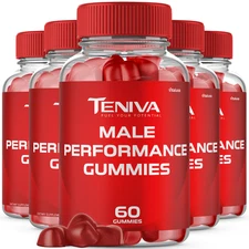 (5 Pack) Teniva Male Performance Gummies for Male Health (300 Gummies)
