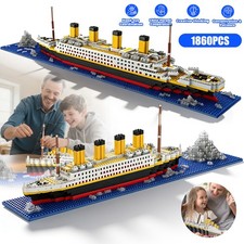 MOC Technik Titanic Bausteine 1860 Klemmbausteine Micro Diamant Kreuzfahrtschiff
