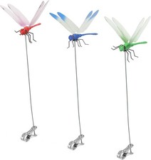 3 Pack Dragonfly Clip,3D Garden Stakes Decor,Dragonfly Humming 3pcs