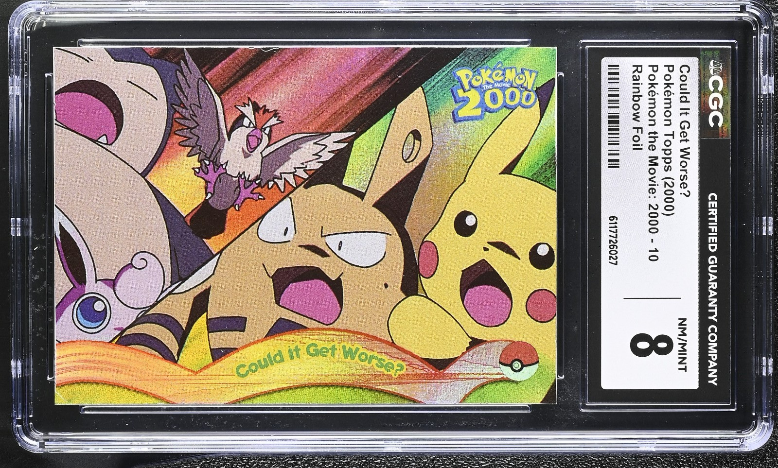 Pokemon Card Could It Get Worse? 10 Rainbow Foil The Movie 2000 Topps CGC 8