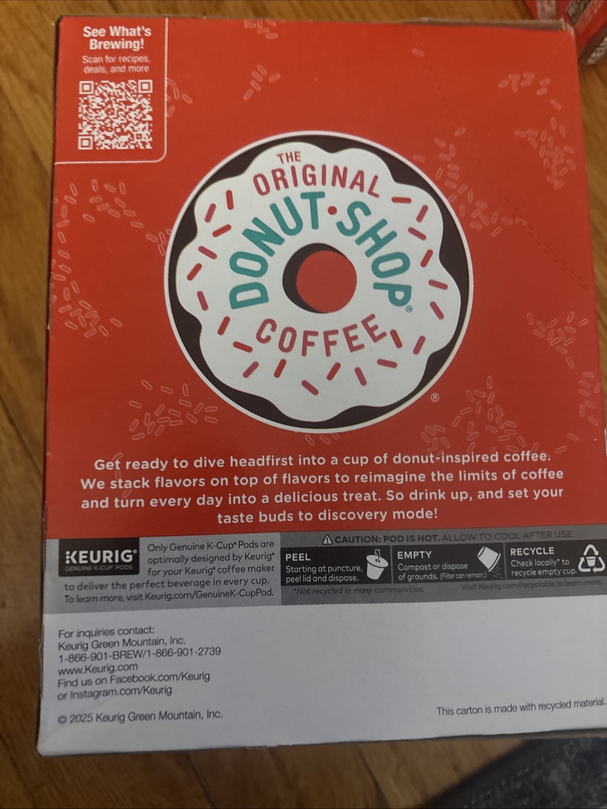 24 Donut Shop PEPPERMINT BARK Keurig K-Cup Pods Coffee BB 7/27